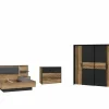 Slaapkamer Jabim met bed 160x200cm - kleerkast 209cm - commode 100cm