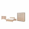 Slaapkamer met bed 160x200cm - kleerkast 203cm - commode 110cm en 2 nachtkastjes