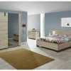 Slaapkamer met bed 180x200cm - kleerkast 188cm - commode 110cm en 2 nachtkastjes