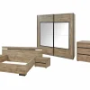 Slaapkamer met bed 180x200cm - kleerkast 217cm - commode 120cm en 2 nachtkastjes