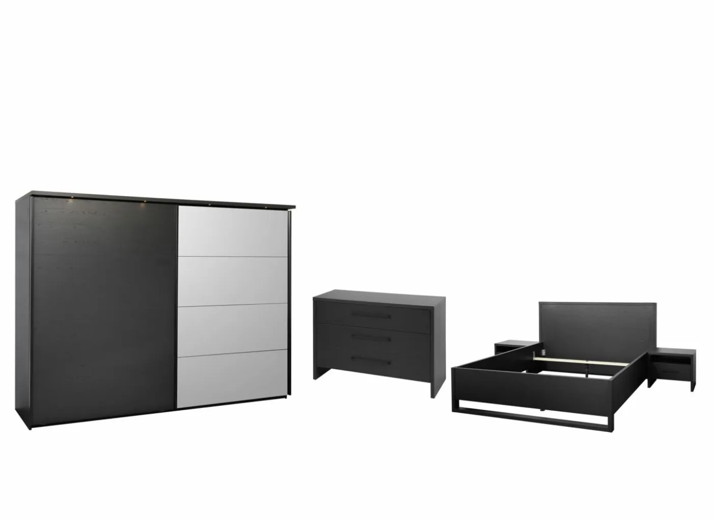 Slaapkamer Rosie met bed 160x200cm - kleerkast 245cm - commode 110cm en 2 nachtkastjes