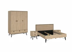 Slaapkamer Ry met bed 140x200cm - kleerkast 151cm en 2 nachtkastjes