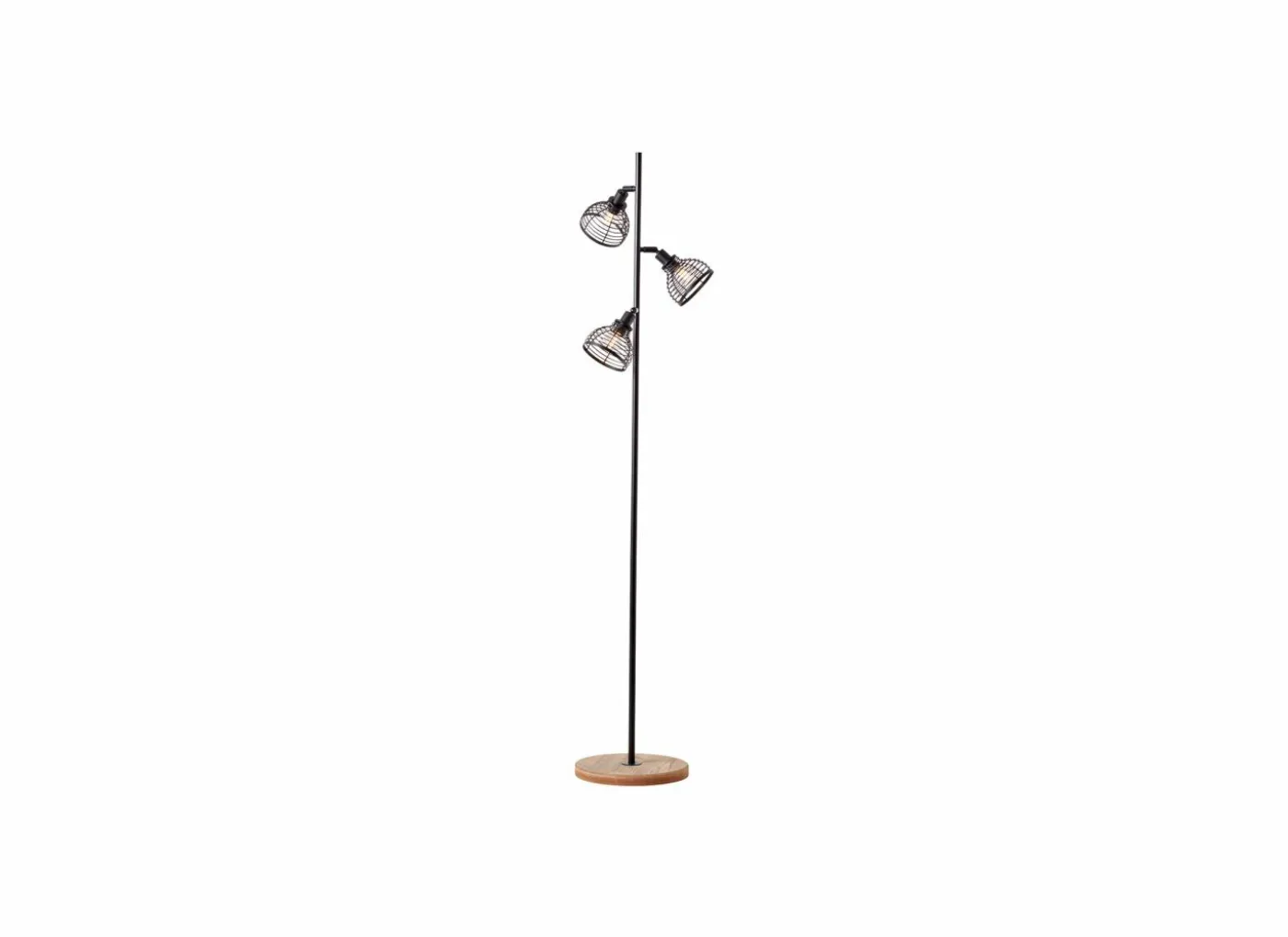 Staande lamp Avia H150cm E14 - FSC - zwart & bruin