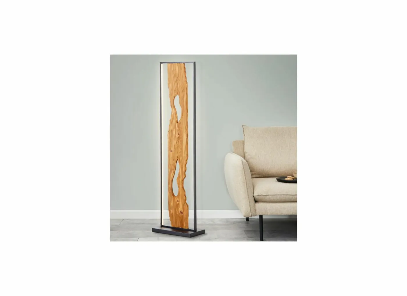 Staande lamp Chaumont LED H120cm - hout massief - bruin