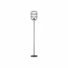 Staande lamp Gwen H163cm E27 - hout massief & metaal - zwart