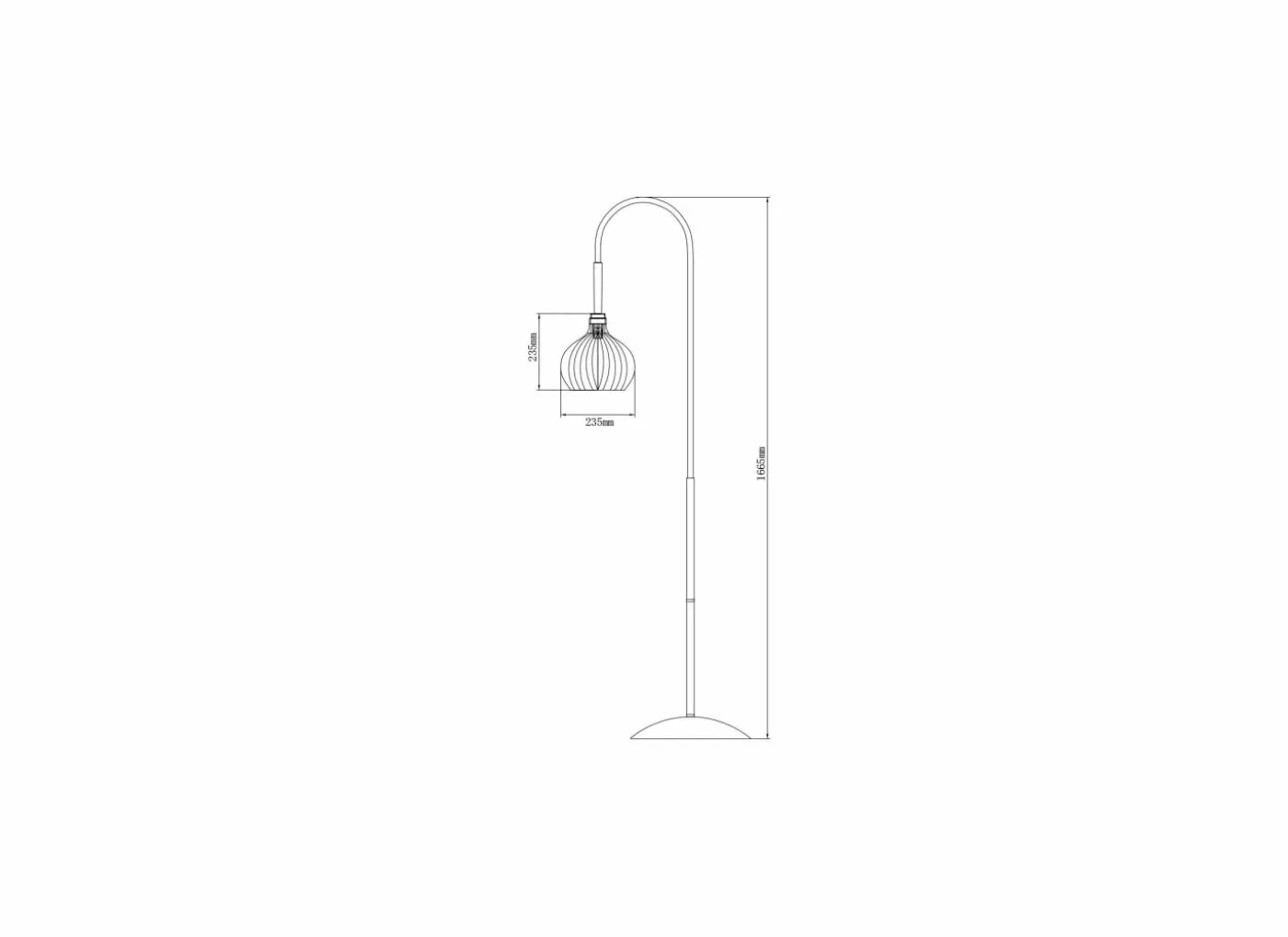 Staande lamp H166,5cm E27 - staal - zwart & koper