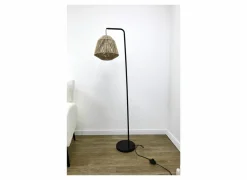 Staande lamp Juniper H150cm E27 - geweven touw - bruin
