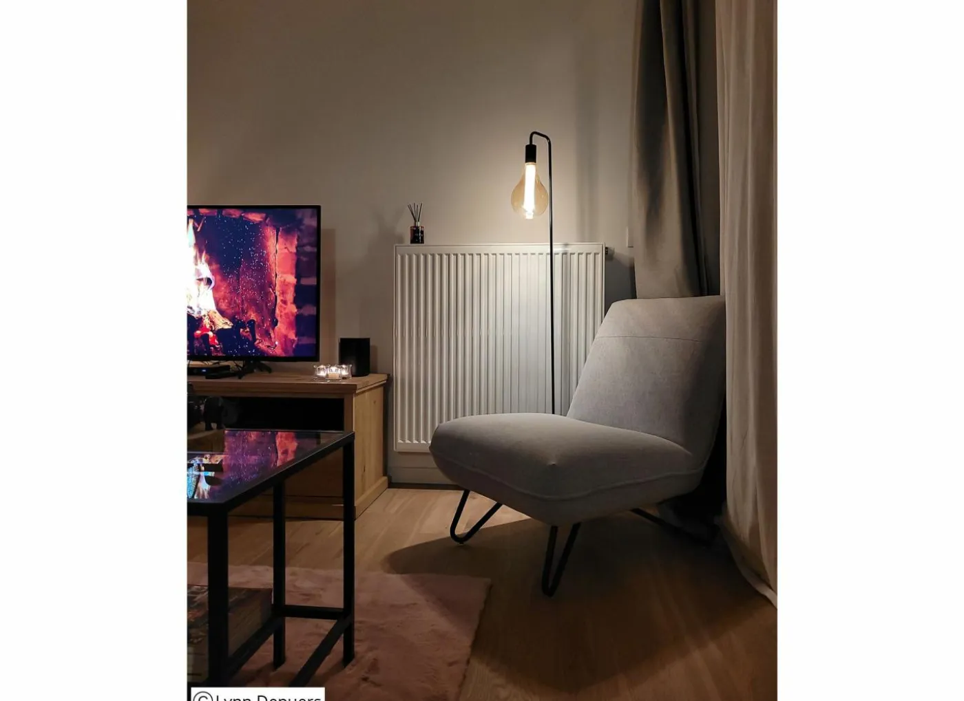 Staande lamp Keli H150cm E27 - beton & ijzer - zwart