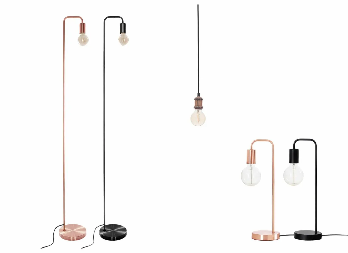 Staande lamp Keli H150cm E27 - beton & ijzer - zwart