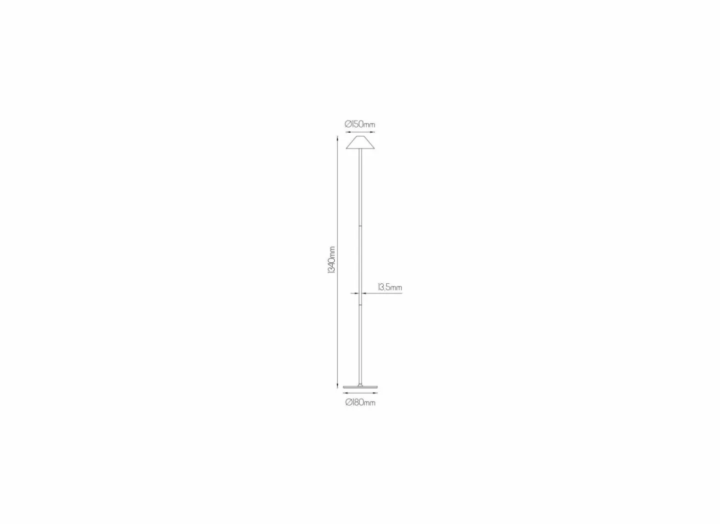 Staande lamp LED H133cm - staal - zwart