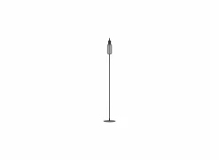 Staande lamp Maione H151cm E27 - staal & glas - zwart & grijs