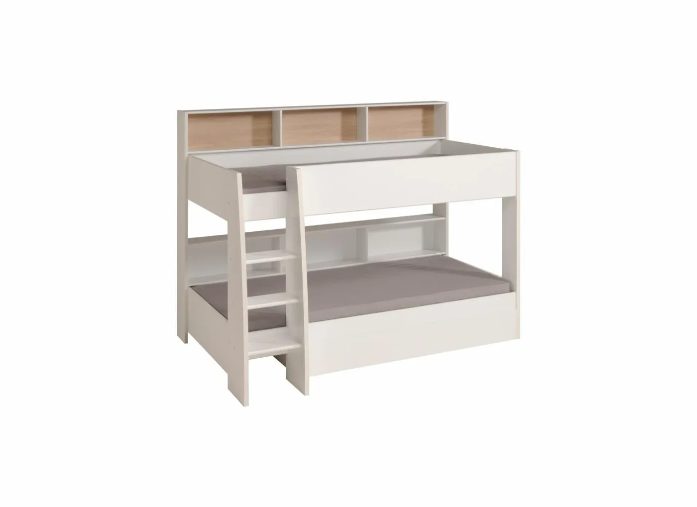 Stapelbed Leo 90x200cm - decor - wit met bodems