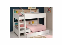 Stapelbed Leo 90x200cm - decor - wit met bodems
