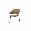 Stoel Boxer 62x47x83cm - stof - bruin