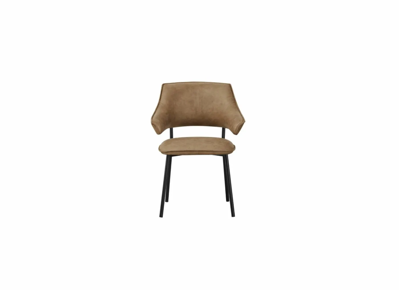 Stoel Boxer 62x47x83cm - stof - bruin