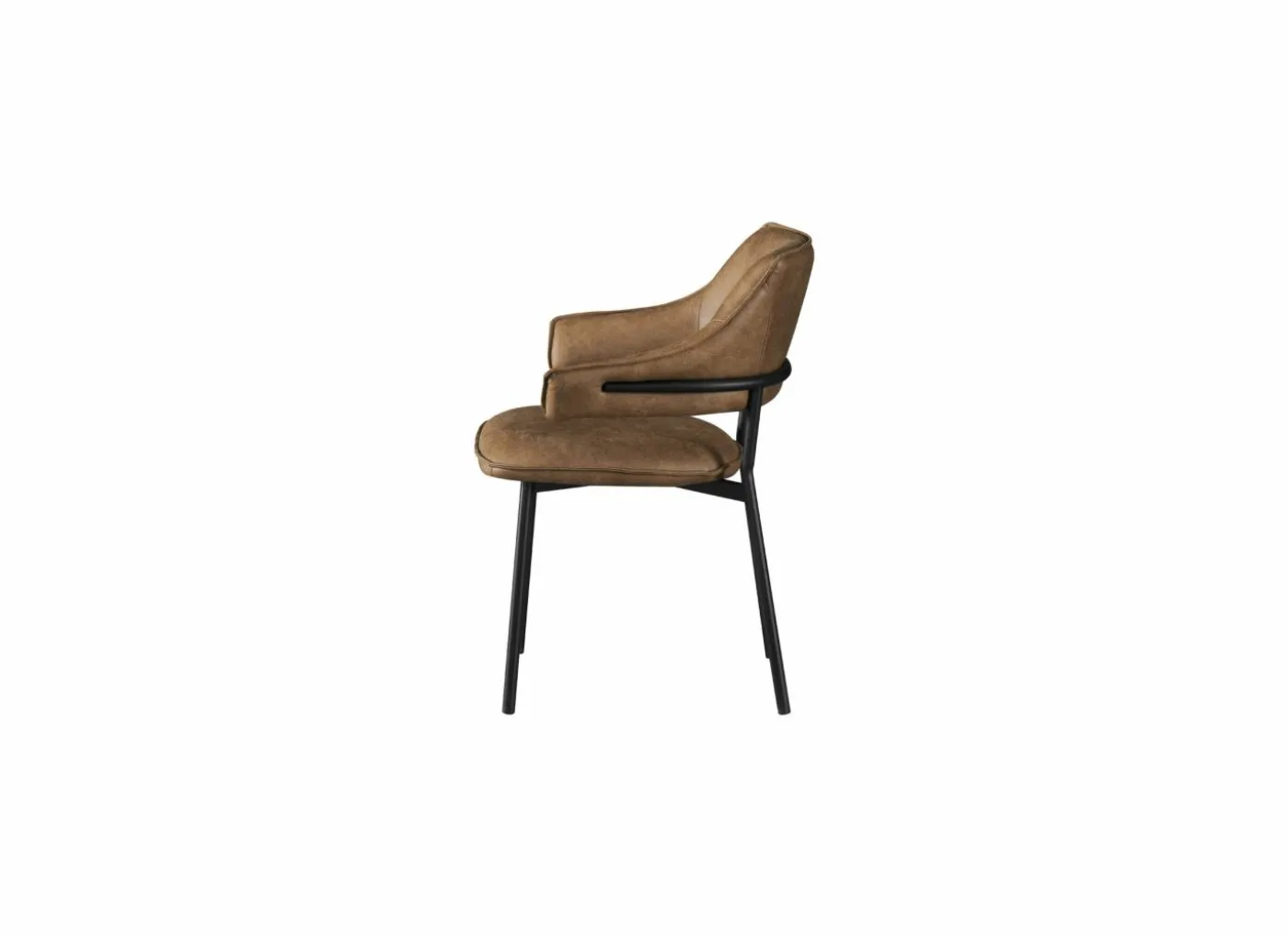 Stoel Boxer 62x47x83cm - stof - bruin