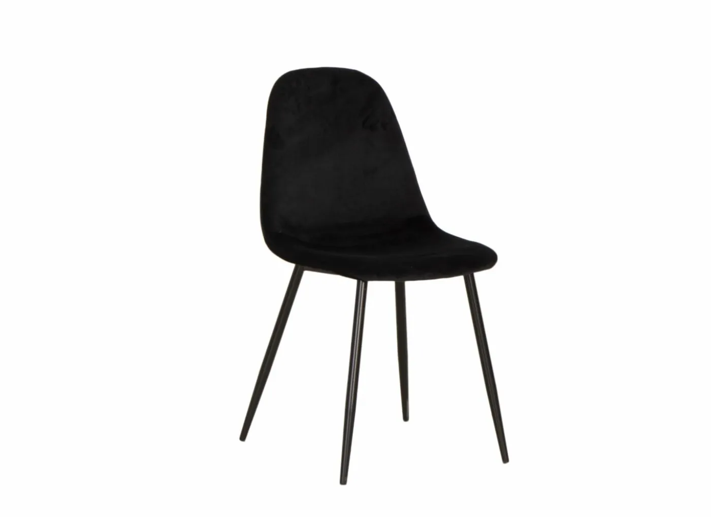 Stoel Charlton 44x53x87cm - fluweel - zwart