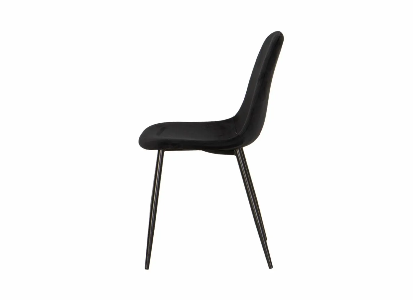 Stoel Charlton 44x53x87cm - fluweel - zwart