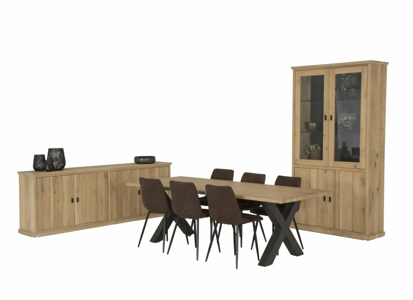 Stoel Churchill 46x54,5x85cm - metaal/stof - bruin
