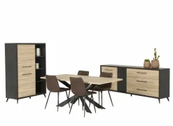 Stoel Churchill 46x54,5x85cm - metaal/stof - bruin