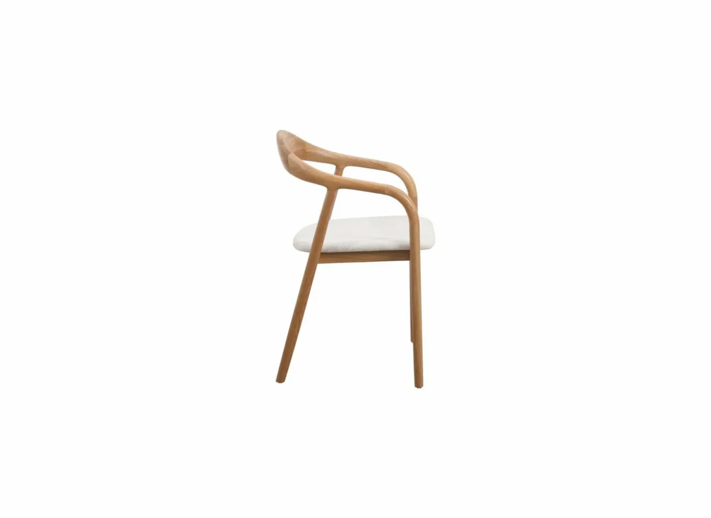 Stoel Donna 56,5x53x79,4cm - massief eik & polyestervezel - beige