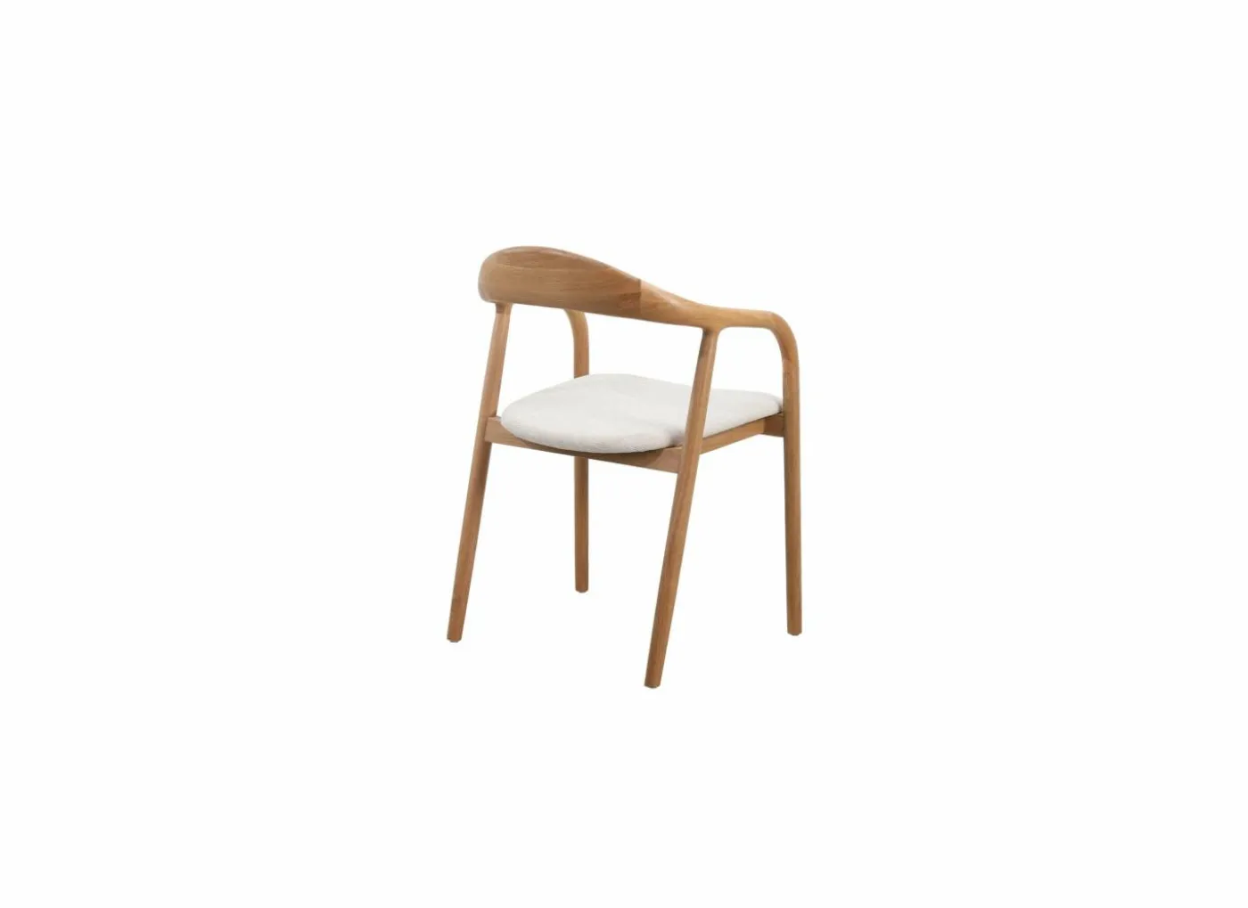 Stoel Donna 56,5x53x79,4cm - massief eik & polyestervezel - beige