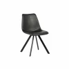 Stoel Frantz 47x57x83cm - lederlook - zwart