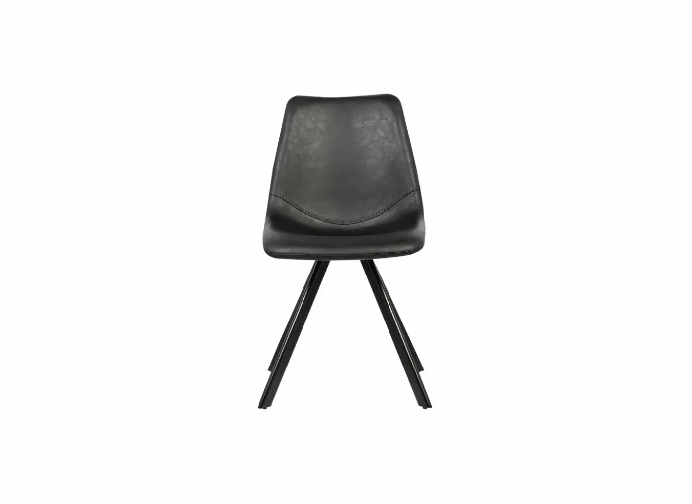 Stoel Frantz 47x57x83cm - lederlook - zwart