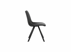 Stoel Frantz 47x57x83cm - lederlook - zwart