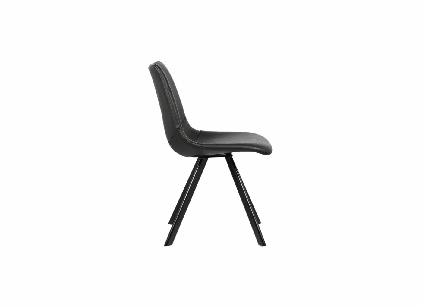 Stoel Frantz 47x57x83cm - lederlook - zwart