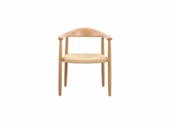 Stoel Harvey 56x52x76,5cm - massief eik rotan - naturel