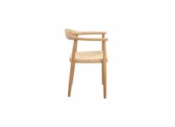 Stoel Harvey 56x52x76,5cm - massief eik rotan - naturel