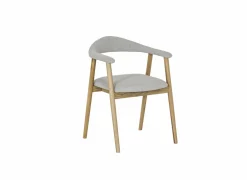 Stoel Herbie 56x55x73cm - eik massief & stof - beige