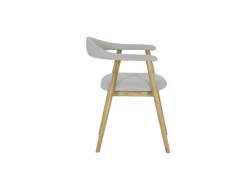 Stoel Herbie 56x55x73cm - eik massief & stof - beige