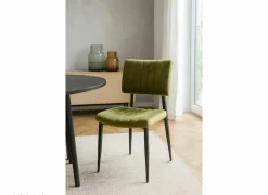 Stoel Ivan 48x60x85cm - stof - goldy moss