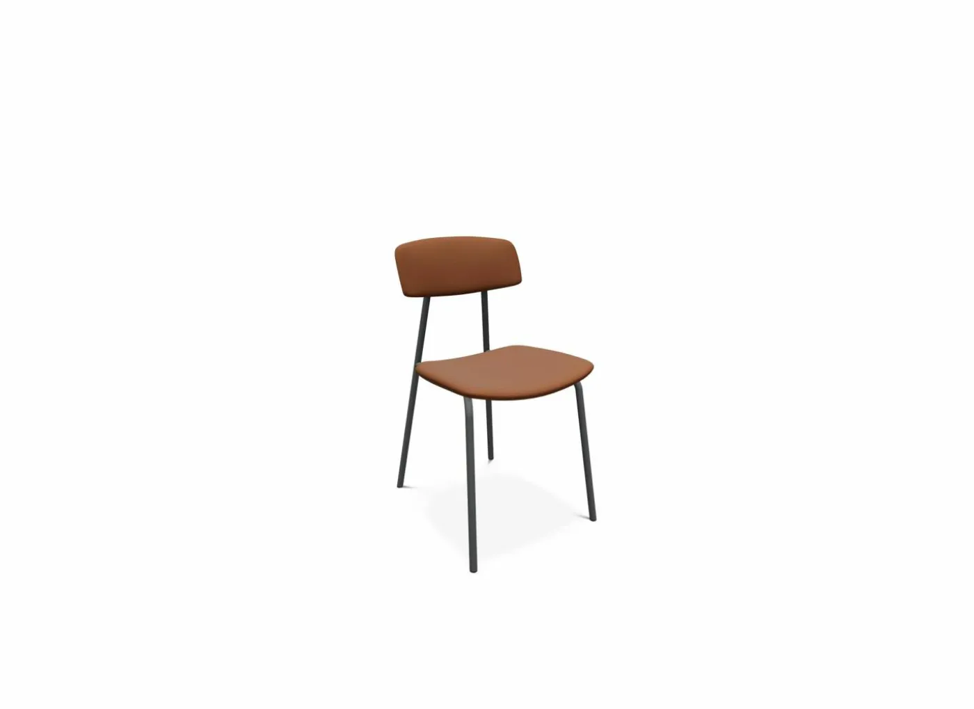 Stoel Lazio 45x54x79,5cm - lederlook - bruin