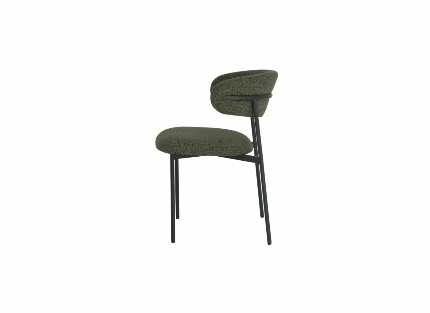 Stoel Luke 54,5x58x79cm - bouclé - groen