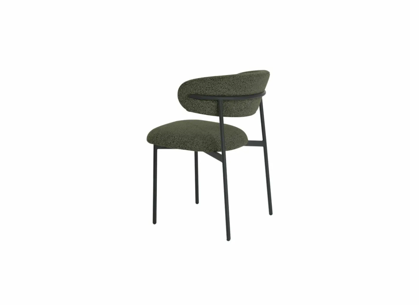 Stoel Luke 54,5x58x79cm - bouclé - groen