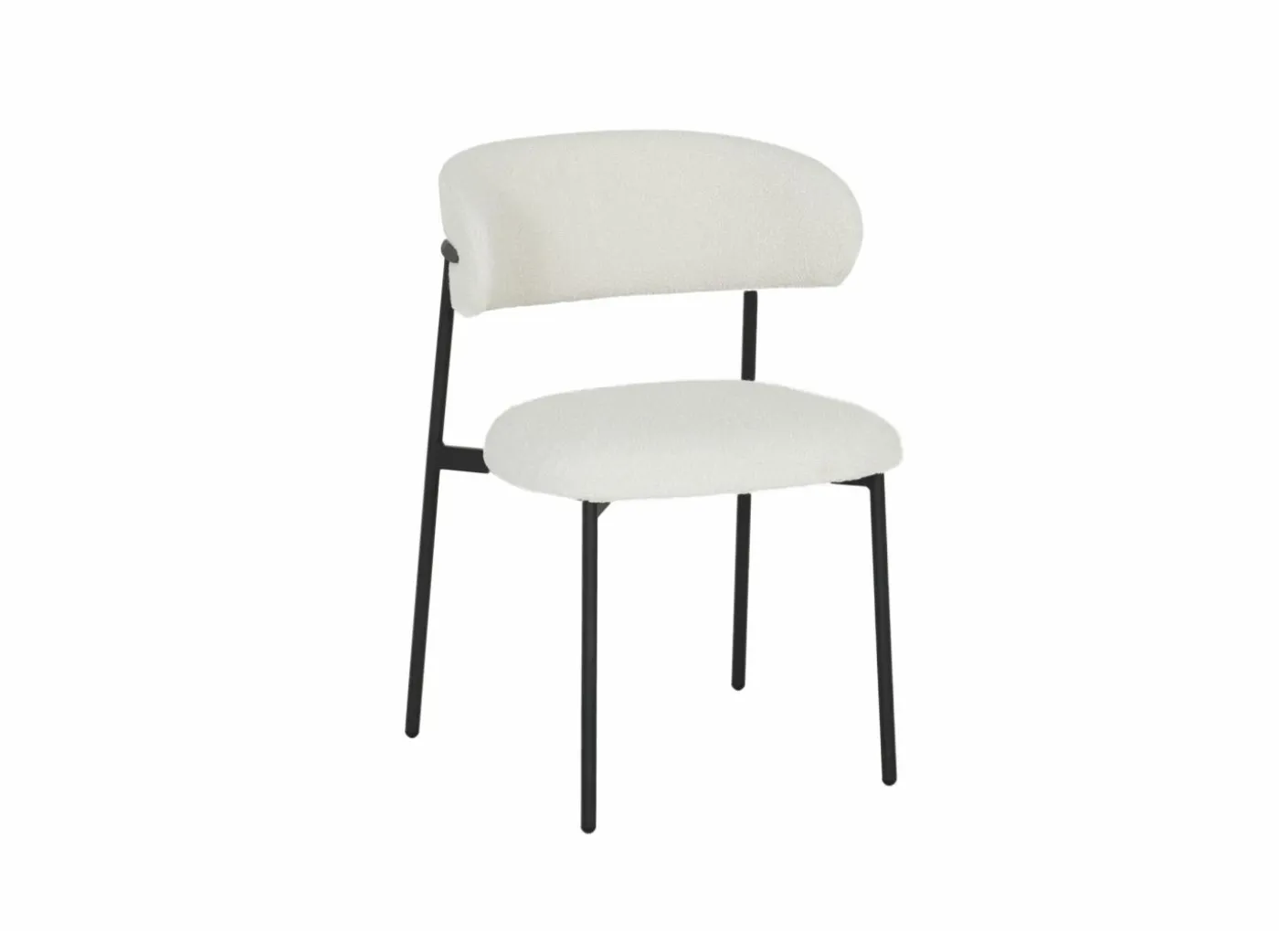 Stoel Luke 54,5x58x79cm - bouclé - wit
