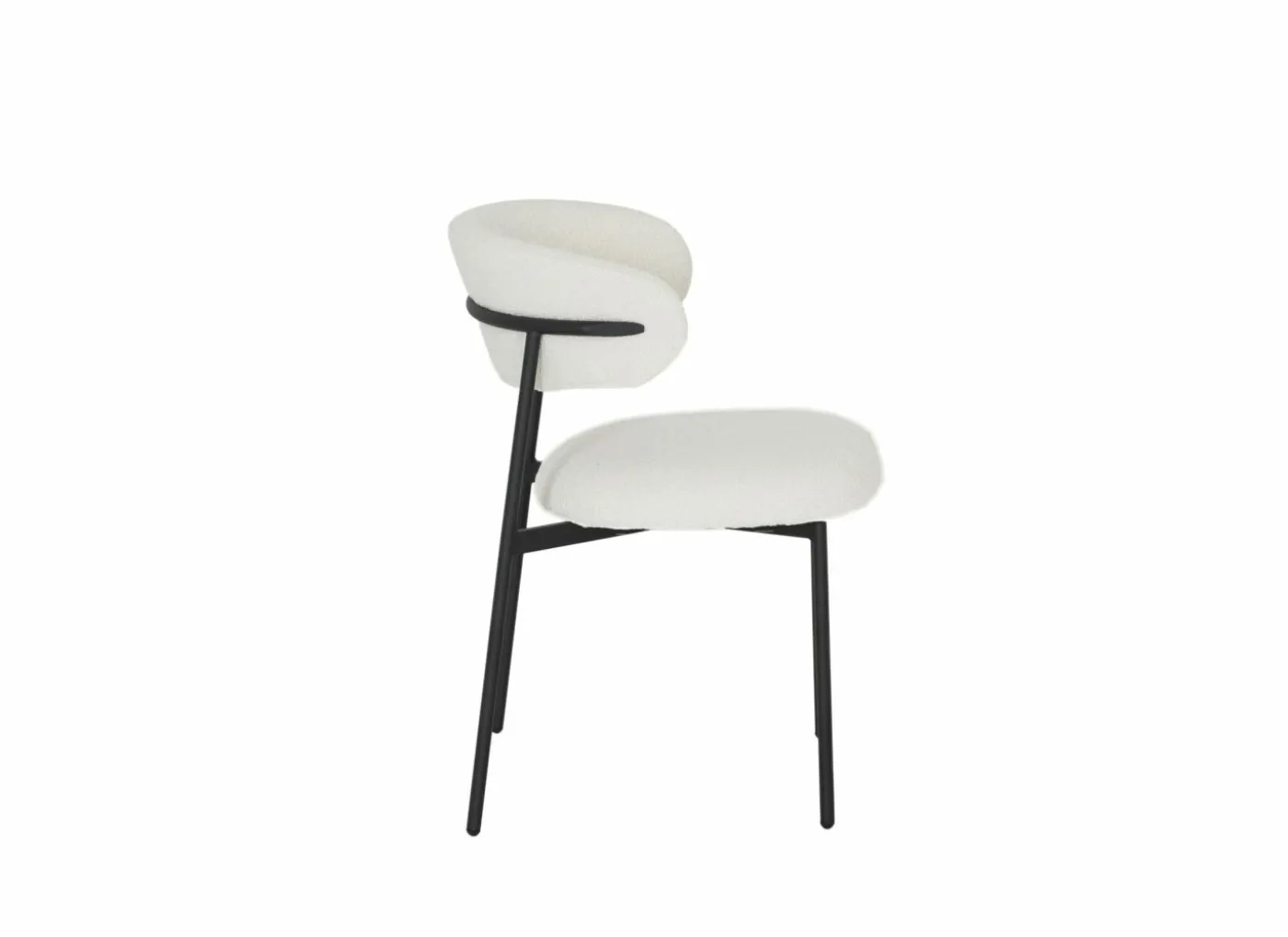 Stoel Luke 54,5x58x79cm - bouclé - wit