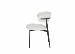 Stoel Luke 54,5x58x79cm - bouclé - wit
