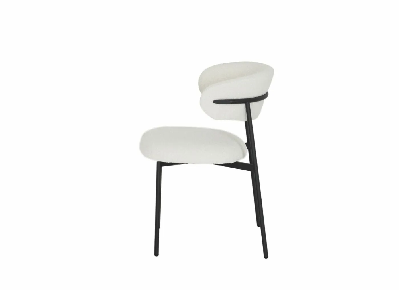 Stoel Luke 54,5x58x79cm - bouclé - wit
