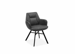 Stoel Nelson 58x63x85cm - microvezel - antraciet