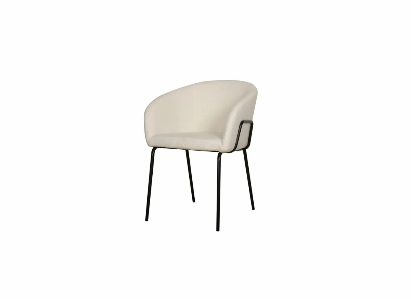 Stoel Nimbus 59x61x77cm - bouclé - wit
