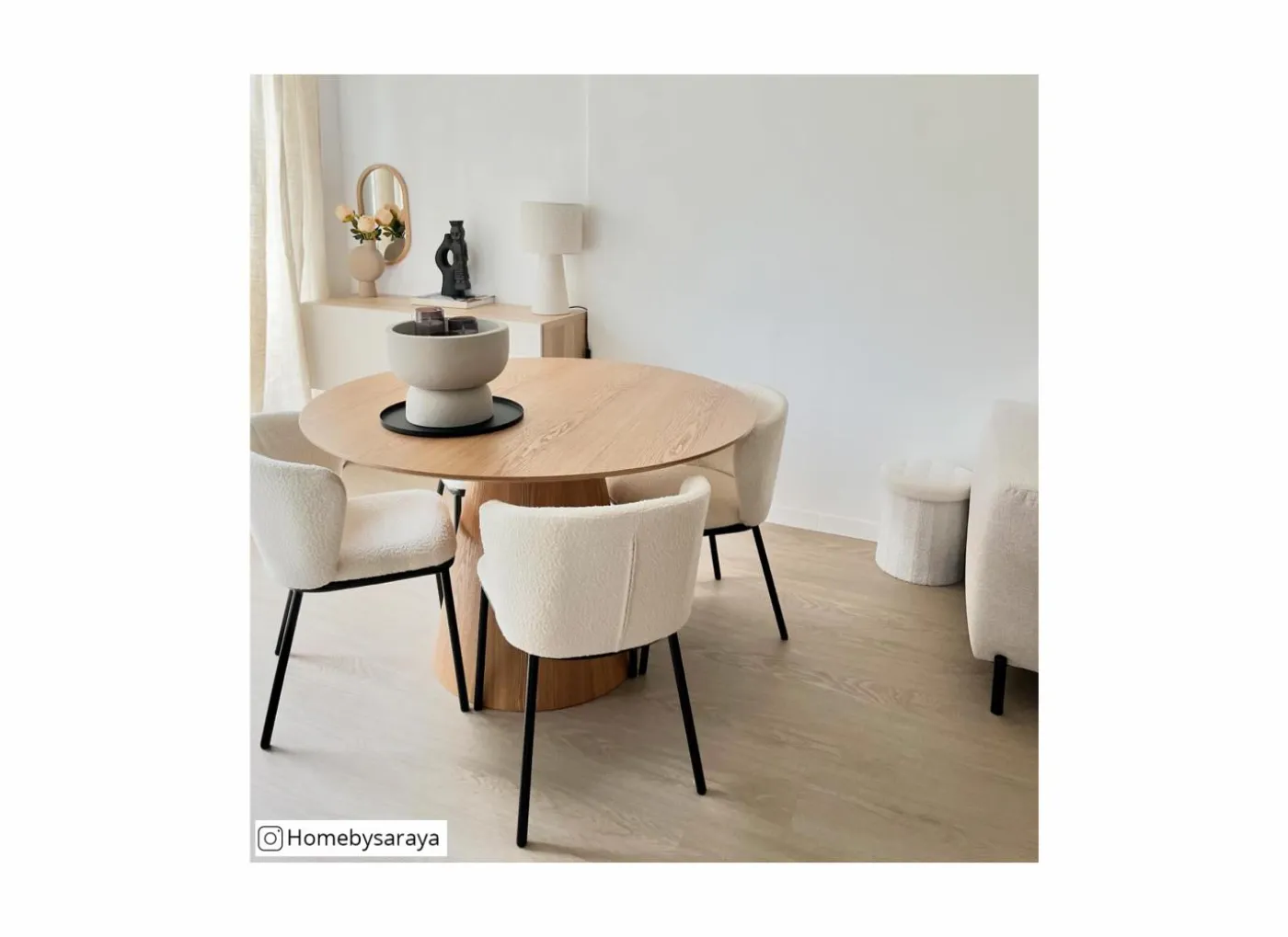 Stoel Noemie 49x53,5x80,5cm - stof - beige
