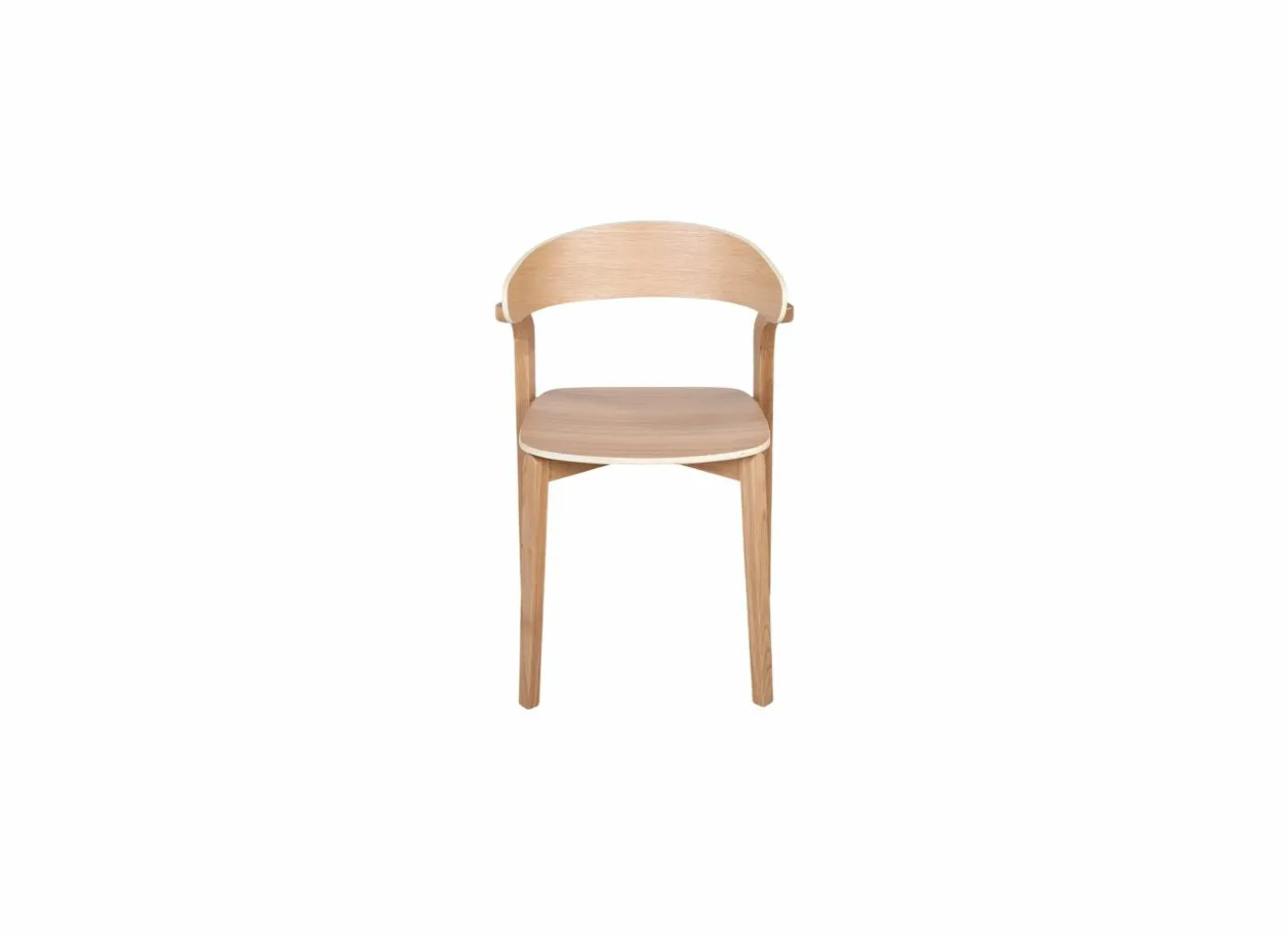 Stoel Ono 53,5x49,2x77cm - eik massief & fineer - witte eik