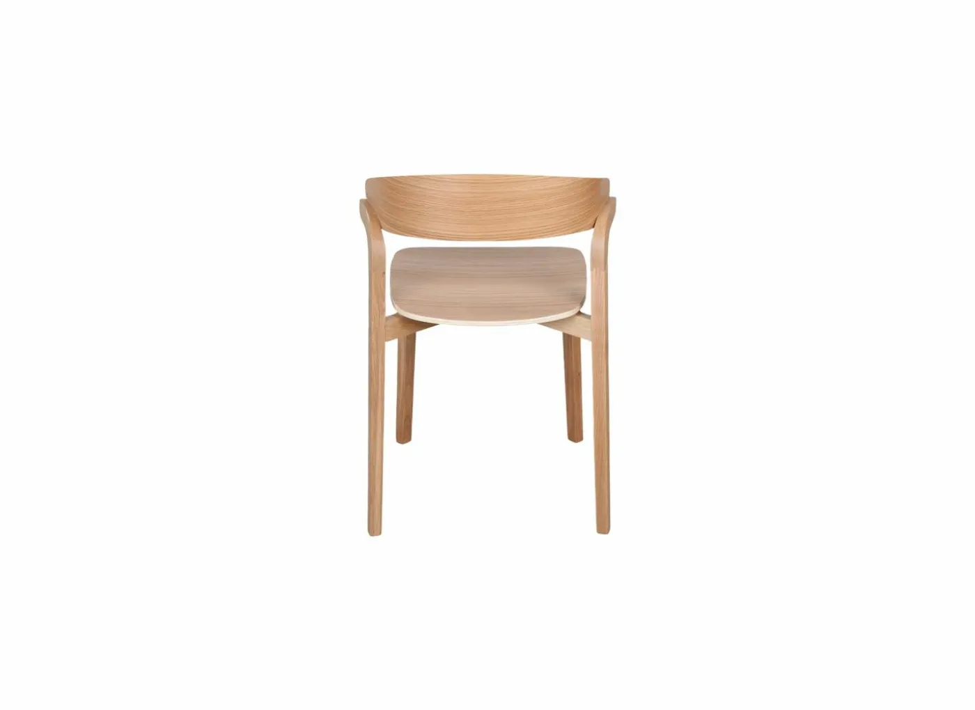 Stoel Ono 53,5x49,2x77cm - eik massief & fineer - witte eik