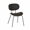 Stoel Ruby 51x57x79cm - lederlook - zwart/bruin