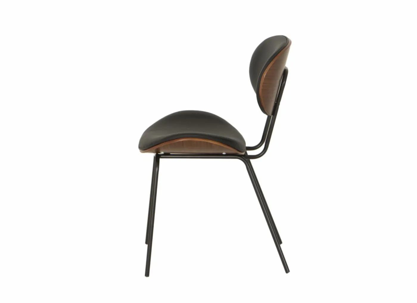 Stoel Ruby 51x57x79cm - lederlook - zwart/bruin