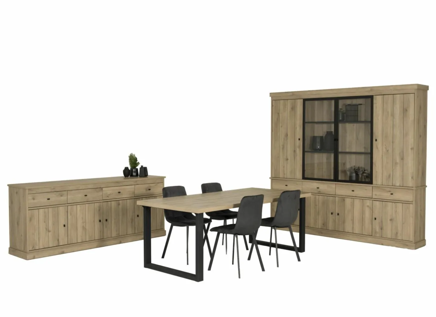 Stoel Runner 44x54x87cm - velvet - grijs
